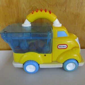 Vintage Little Tikes Pop Haulers Dump Truck Push N Pop yellow fun Toddler Toy